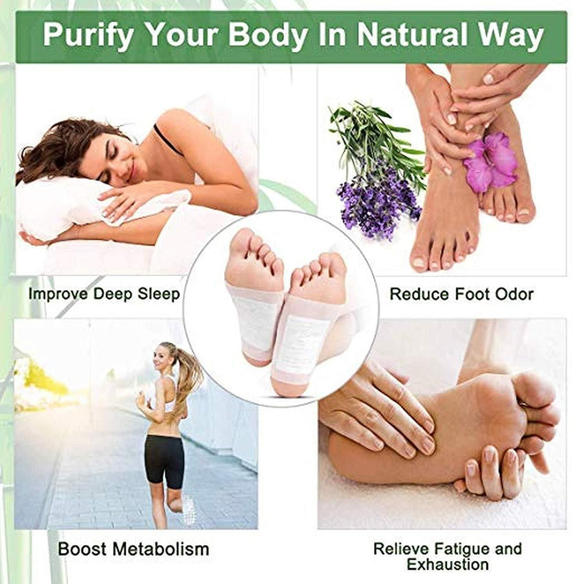 AuraZi Ginger Detox Foot Patches — Deep Cleanse & Pain Relief (Pack of 10)